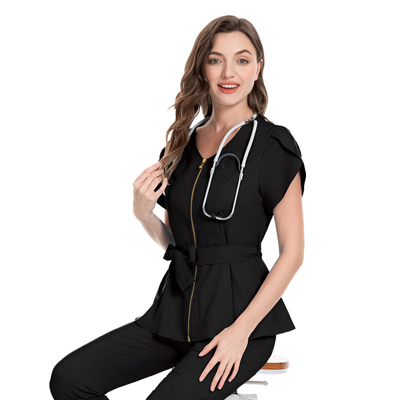 Short Sleeve Uniform Suit V-neck Slim Fit Nurses' Uniform