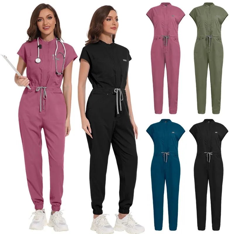 Medical Apparel Scrub Uniform Women Short Sleeved Scrubs Jumpsuit Medical Hospital Clothing Scrub Uniforms with Pocket - Mothscrubs