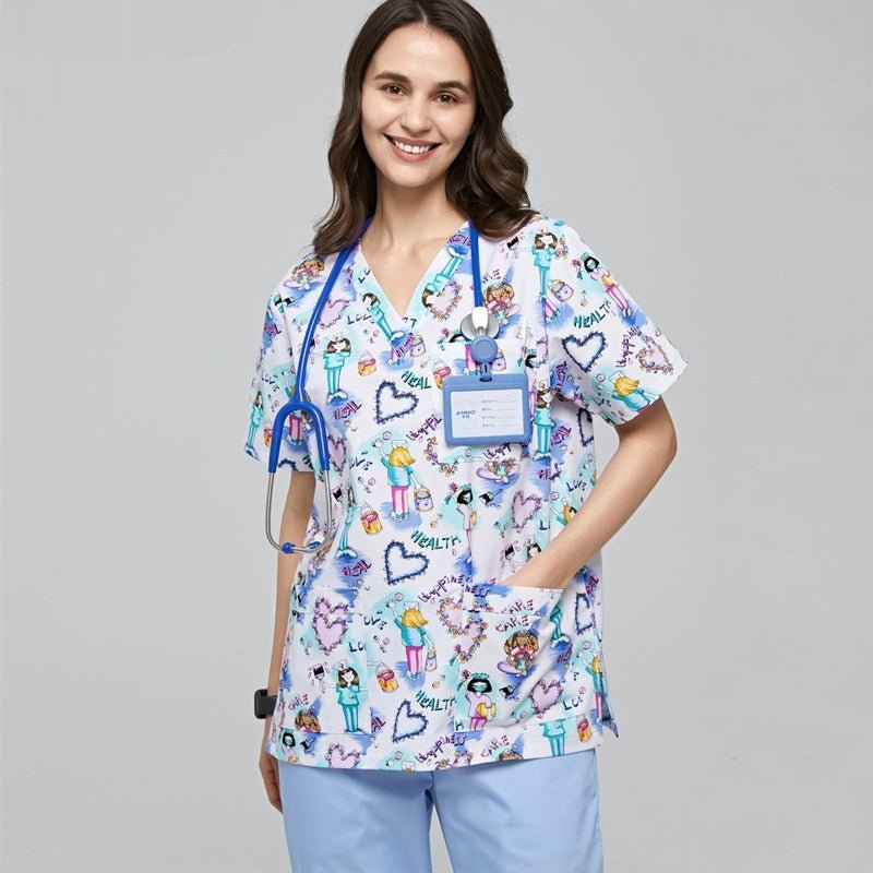 Printed Nurse Work Uniforms - Mothscrubs