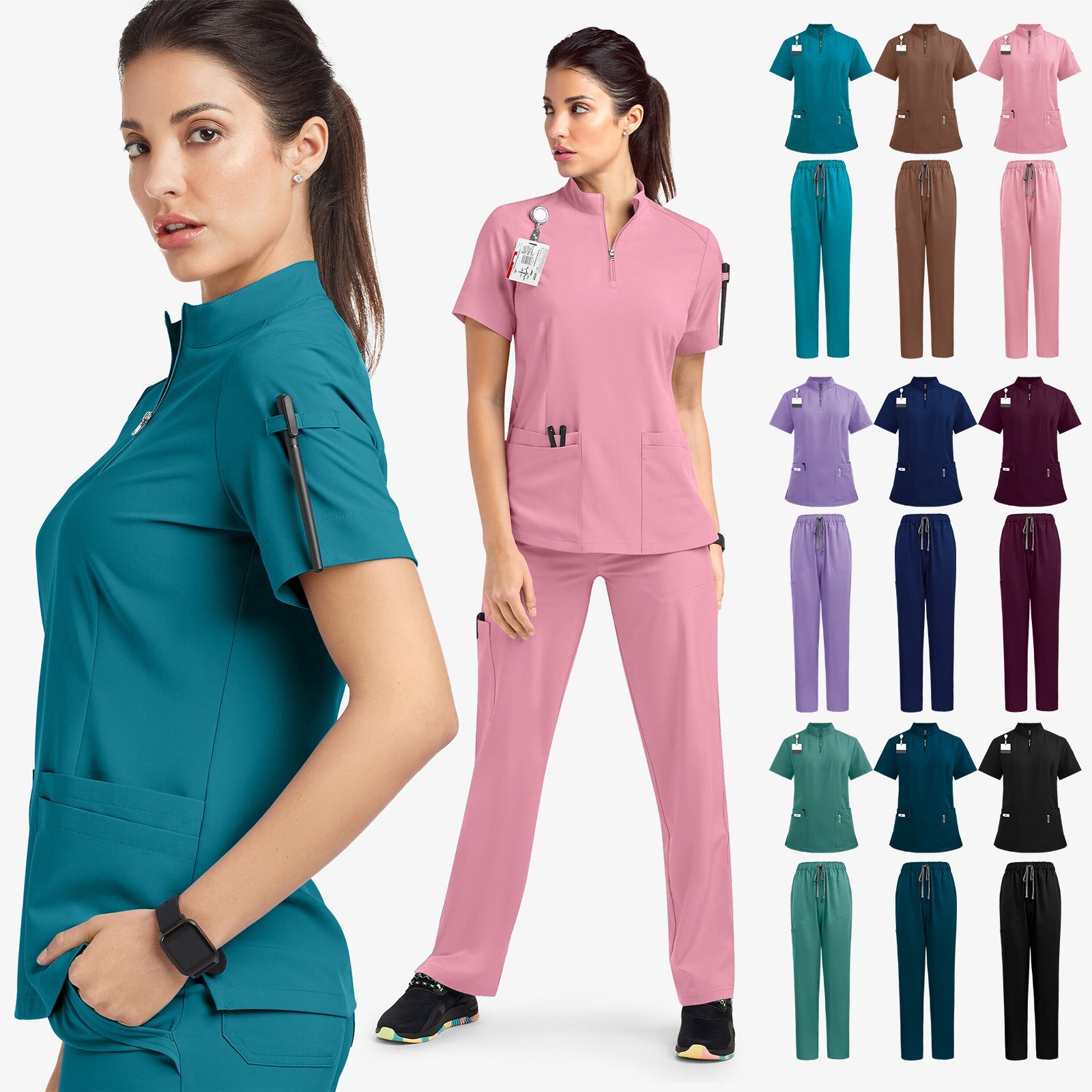 Uniform Stand Collar Suit Elastic Quick - drying Medical Operating Room Surgical Gown - Mothscrubs