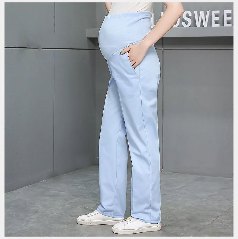 Maternity Loose Nurse Pants Breathable Solid Color Work Pants Doctor Nurse Uniform Pants - Mothscrubs